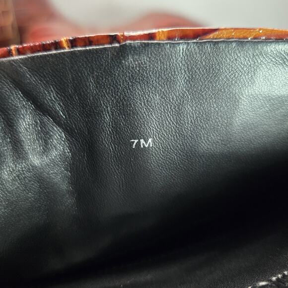 Veronica Beard Cecile Croc-Embossed Womens Size 7 M Tall Boots Sepia Brown - Picture 10 of 12